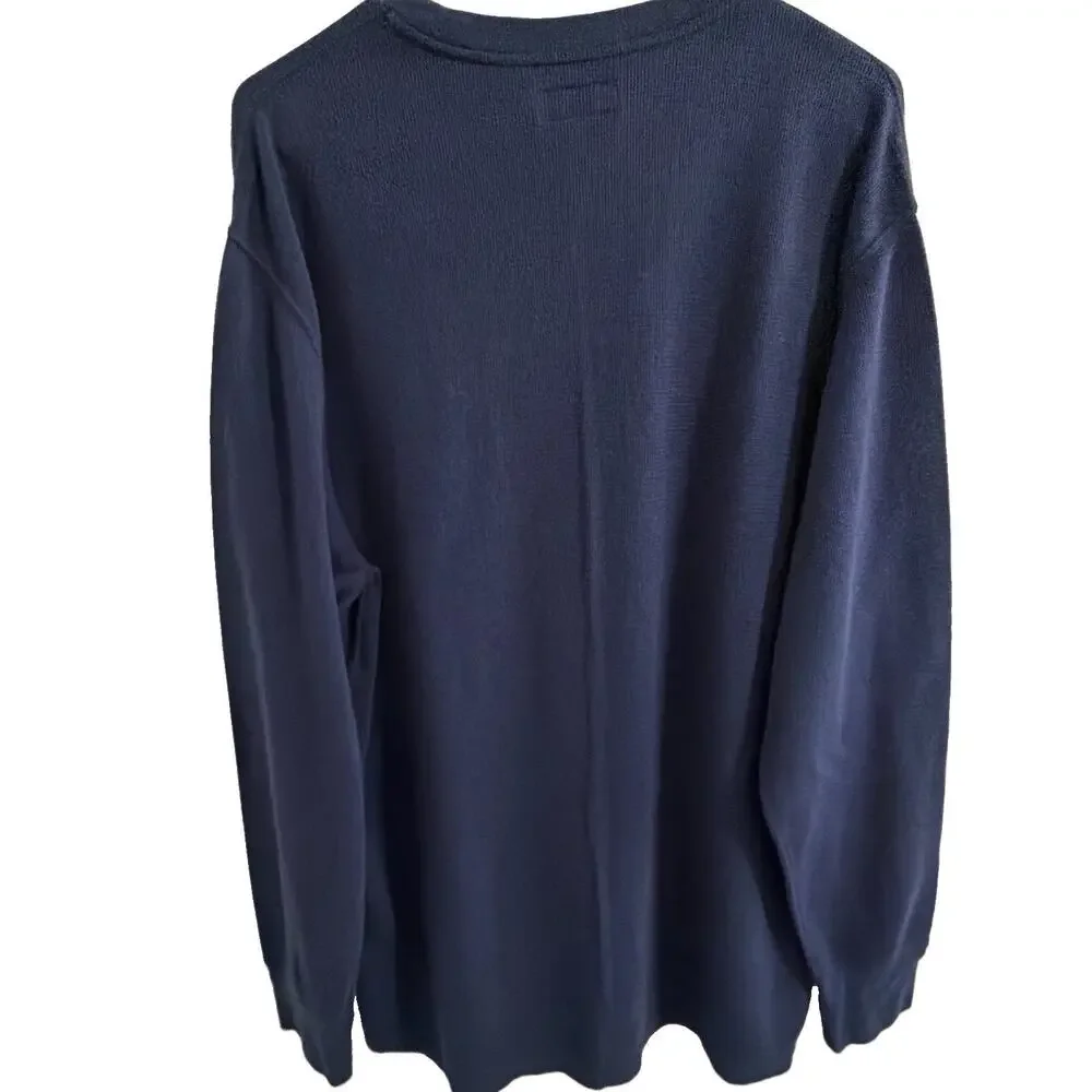 Polo Ralph Lauren Thermal Shirt Men’s XL Navy Waffle Knit Long Sleeve Sleepwear